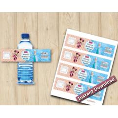 Twin Minnie Mouse And Frozen Water Bottle Labels Twin Minnie Mouse And Frozen Water Bottle Labels