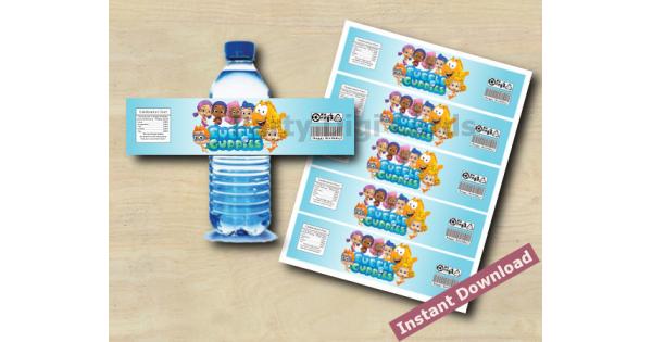Bubble Guppies Water Bottle Labels