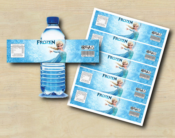 Instant Download Frozen Water Bottle Labels