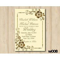 Gold Floral Wedding invitation