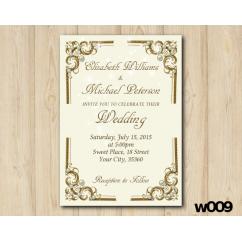 Gold and Pearls Wedding invitation