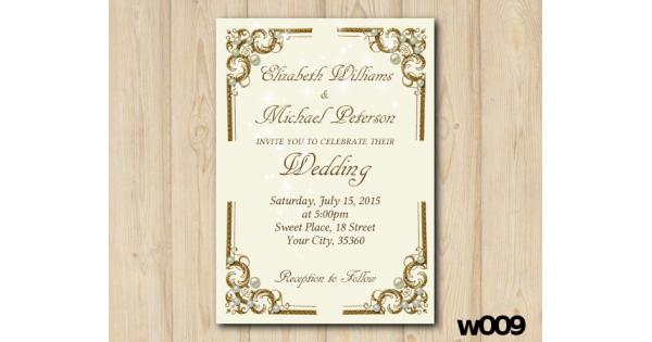 Gold and Pearls Wedding Invitation, Gold and Pearls Wedding Invitation ...