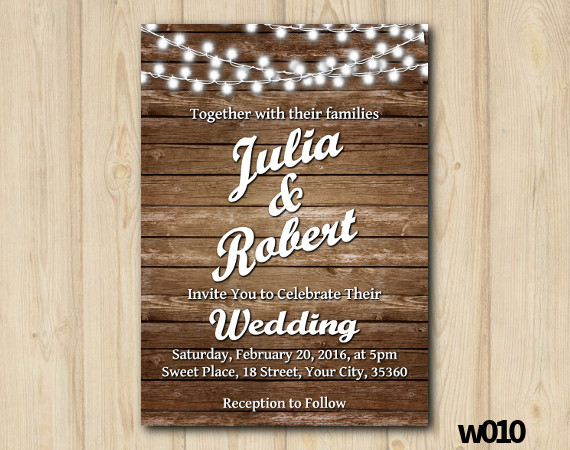 String Lights Wedding Invitation | Personalized Digital Card