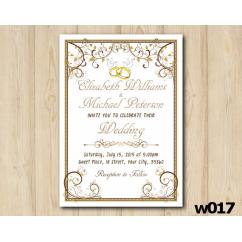 Gold Ornament Wedding Invitation