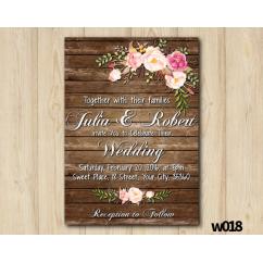 Watercolor Wood Wedding Wedding Invitation