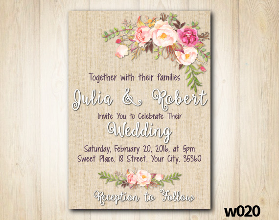 Watercolor Wedding Invitation | Personalized Digital Card